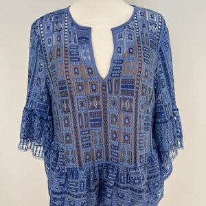 BCBG baby blue lace top